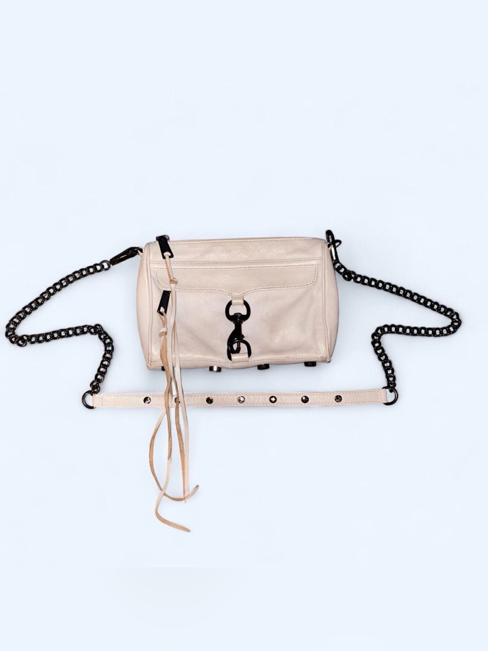 Rebecca Minkoff Mini Mac Antique White Black Hardware Crossbody